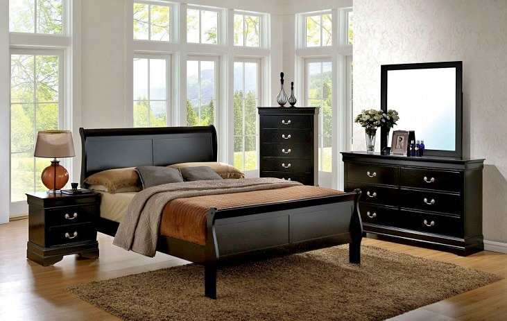Dark wood bedroom set at Above & Beyond Furniture Super Store